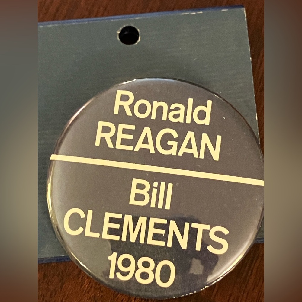 Reagan Clements - Blue Political Button / Pin - Vintage 1980 - Historical